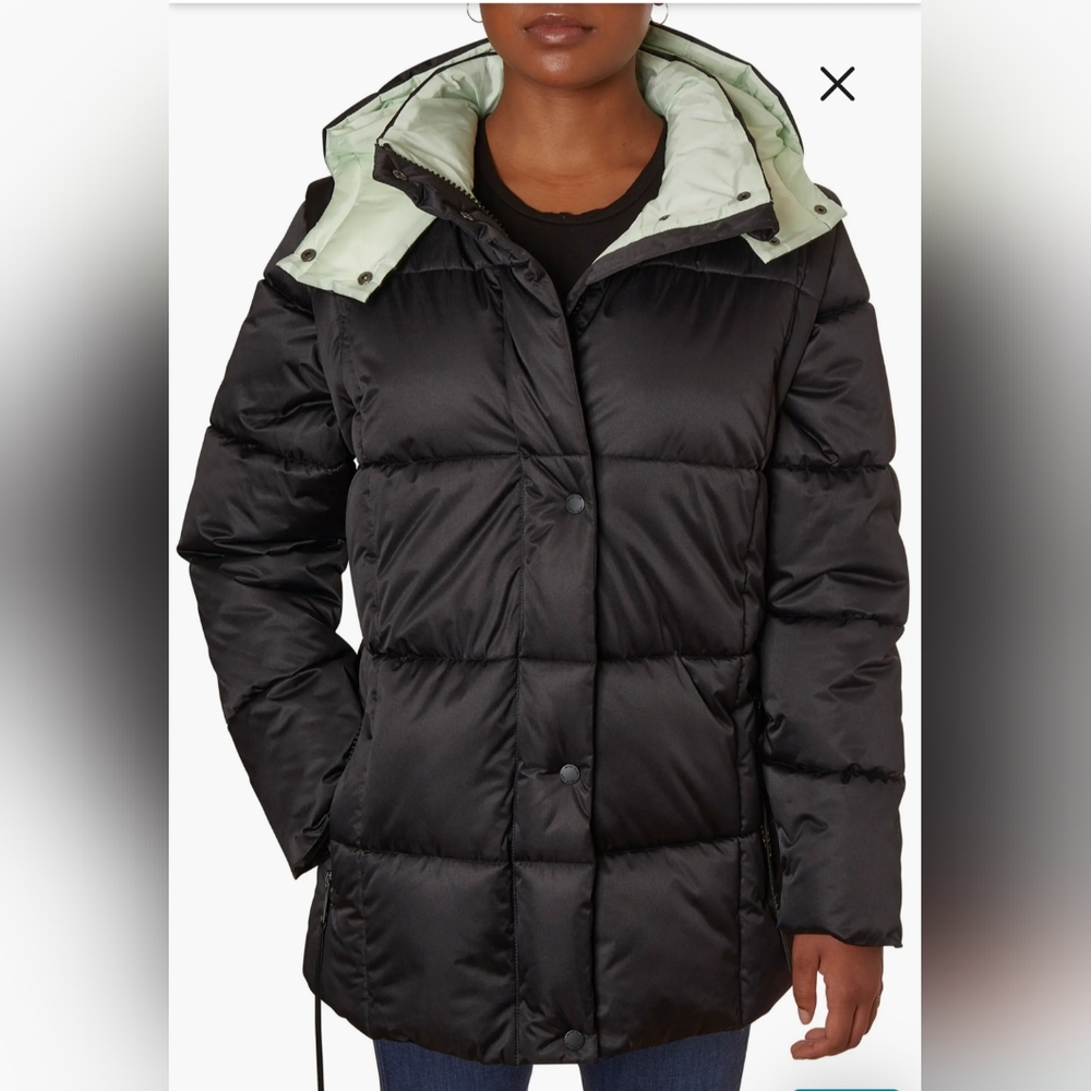 Nicole Miller hooded Puffer Jacket With Removable Sleeves Size Medium